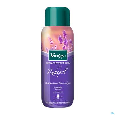 Sie sehen eine Packung Kneipp Aroma/pflegeschaumbad Ruhepol Lavendel 400ml, Produktbild: 01 Kneipp Aroma/pflegeschaumbad Ruhepol Lavendel 400ml, A-Nr.: 4768212 - 01