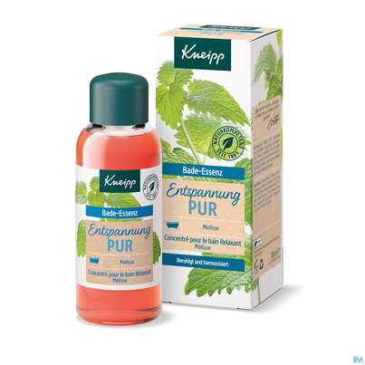 Sie sehen eine Packung Kneipp Badeessenz Entspannung Pur Melisse 100ml, Produktbild: 03 Kneipp Badeessenz Entspannung Pur Melisse 100ml, A-Nr.: 3139773 - 03