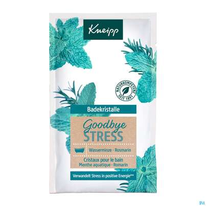 Sie sehen eine Packung Kneipp Badekristalle Goodbye Stress 60g, Produktbild: 01 Kneipp Badekristalle Goodbye Stress 60g, A-Nr.: 5208082 - 01