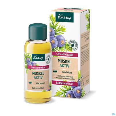 Sie sehen eine Packung Kneipp Gesundheitsbad Muskel Aktiv Wacholder 100ml, Produktbild: 02 Kneipp Gesundheitsbad Muskel Aktiv Wacholder 100ml, A-Nr.: 3139632 - 02