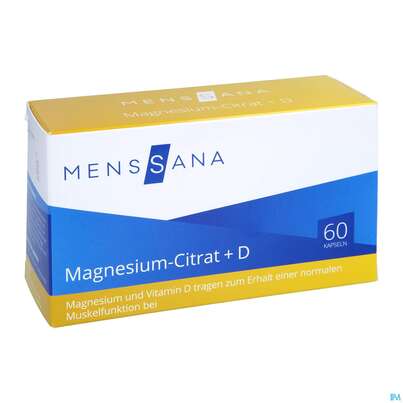Magnesium Citrat +d Kapseln Menssana 60st, A-Nr.: 4358566 - 02