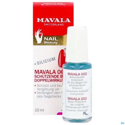 Sie sehen eine Packung Mavala 002 Doppel-aktion M.silic Base Unterlack +silicium 10ml, Produktbild: 10 Mavala 002 Doppel-aktion M.silic Base Unterlack +silicium 10ml, A-Nr.: 2976633 - 10