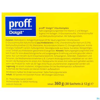 Sie sehen eine Packung Proff Dolgit Vita-komplex 12g 30st, Produktbild: 06 Proff Dolgit Vita-komplex 12g 30st, A-Nr.: 5876406 - 06
