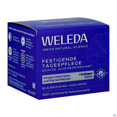 Sie sehen eine Packung Weleda Blauer Enzian +edelweiss Festigende Tagespflege 40ml, Produktbild: 02 Weleda Blauer Enzian +edelweiss Festigende Tagespflege 40ml, A-Nr.: 5729941 - 02