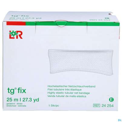 Sie sehen eine Packung Schlauchverband Tg/fix Netz Gr E Rumpf Gr, Huefte Achselhoehle 25m, Produktbild: 01 Schlauchverband Tg/fix Netz Gr E Rumpf Gr, Huefte Achselhoehle 25m, A-Nr.: 2245964 - 01
