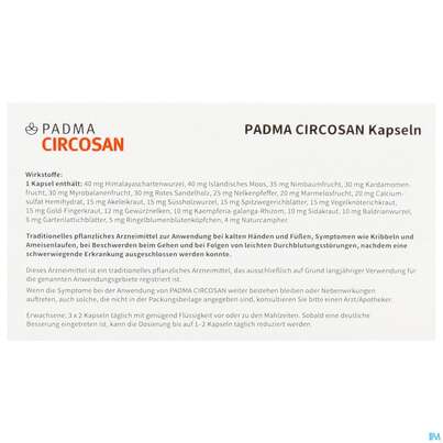 Sie sehen eine Packung Padma Circosan Kapseln 60st, Produktbild: 03 Padma Circosan Kapseln 60st, A-Nr.: 3780872 - 03