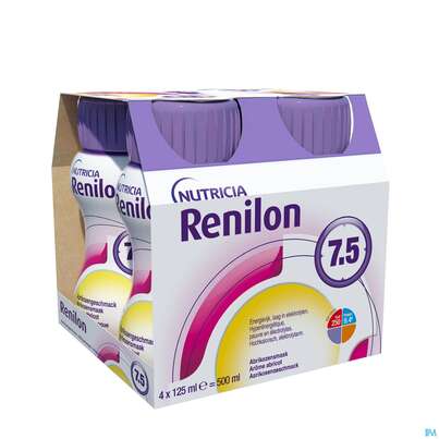 Sie sehen eine Packung Renilon 125ml Vitalflasche 7.5 Aprikose 4st, Produktbild: 04 Renilon 125ml Vitalflasche 7.5 Aprikose 4st, A-Nr.: 4119749 - 04