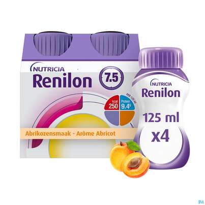 Sie sehen eine Packung Renilon 125ml Vitalflasche 7.5 Aprikose 4st, Produktbild: 09 Renilon 125ml Vitalflasche 7.5 Aprikose 4st, A-Nr.: 4119749 - 09