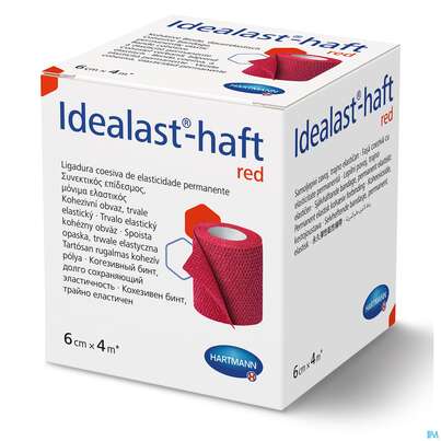 Sie sehen eine Packung Elastische Binden Idealast/haft Kohaesiv/color Rot 4mx 6cm 1st, Produktbild: 03 Elastische Binden Idealast/haft Kohaesiv/color Rot 4mx 6cm 1st, A-Nr.: 4174636 - 03