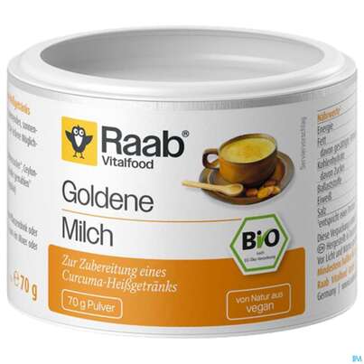 Sie sehen eine Packung Goldene Milch Pulver Bio Raab 70g, Produktbild: 02 Goldene Milch Pulver Bio Raab 70g, A-Nr.: 5871219 - 02
