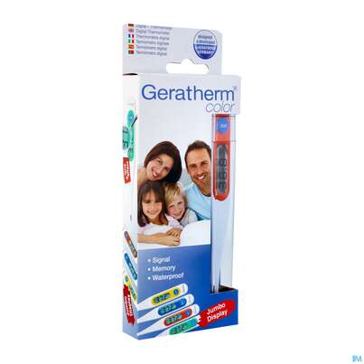 Sie sehen eine Packung Thermometer-fieber Digital Geratherm Color 1st, Produktbild: 02 Thermometer-fieber Digital Geratherm Color 1st, A-Nr.: 3253724 - 02