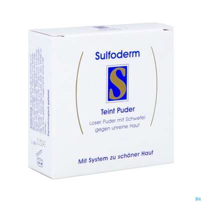 Sie sehen eine Packung Sulfoderm S Teint Gesichtspuder 20g, Produktbild: 01 Sulfoderm S Teint Gesichtspuder 20g, A-Nr.: 0645317 - 01