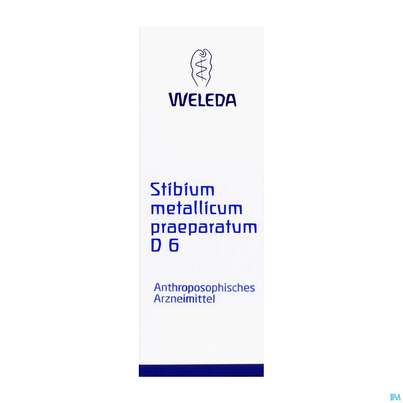 Sie sehen eine Packung Stibium/met.praep. -weleda Trituration D 6 20g, Produktbild: 01 Stibium/met.praep. -weleda Trituration D 6 20g, A-Nr.: 0896226 - 01