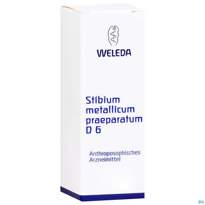 Sie sehen eine Packung Stibium/met.praep. -weleda Trituration D 6 20g, Produktbild: 03 Stibium/met.praep. -weleda Trituration D 6 20g, A-Nr.: 0896226 - 03