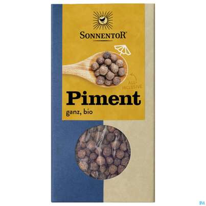 Sie sehen eine Packung Sonnentor Bio Piment Ganz 00389 35g, Produktbild: 02 Sonnentor Bio Piment Ganz 00389 35g, A-Nr.: 3740430 - 02