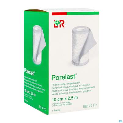 Sie sehen eine Packung Pflasterbinden Porelast Laengselast.ungedehnt 2,5mx 10cm 1st, Produktbild: 03 Pflasterbinden Porelast Laengselast.ungedehnt 2,5mx 10cm 1st, A-Nr.: 5026429 - 03