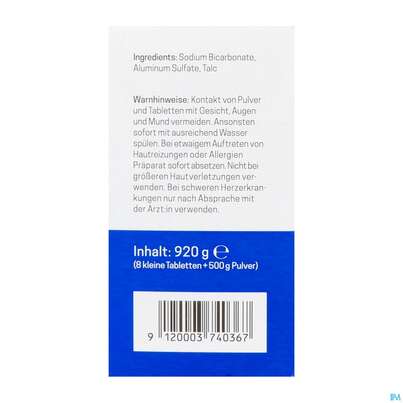 Sie sehen eine Packung Helfe Cordis Kohlensaeurebad Fuer Teilbaeder 8 Tabl 920g 500g Pulver, Produktbild: 06 Helfe Cordis Kohlensaeurebad Fuer Teilbaeder 8 Tabl 920g 500g Pulver, A-Nr.: 5921822 - 06