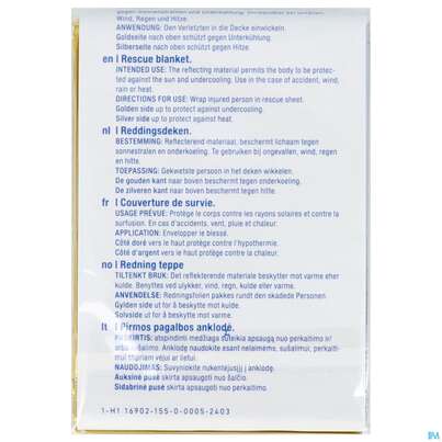 Erste Hilfe Rettungsdecke -sandipharma Gold/silber 160x210cm 1st, A-Nr.: 3007847 - 02