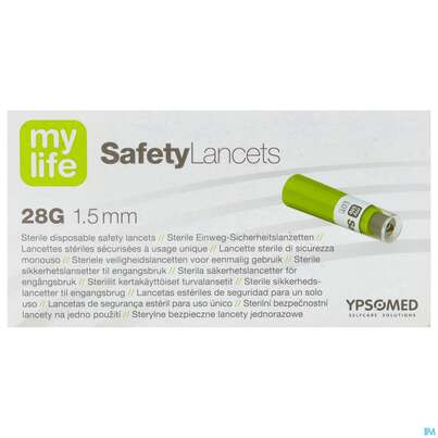 Sie sehen eine Packung Diagnostika U.zubehoer My Safety Lancets 200st, Produktbild: 02 Diagnostika U.zubehoer My Safety Lancets 200st, A-Nr.: 3943618 - 02
