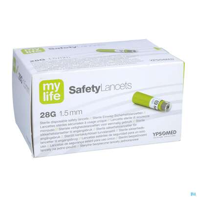 Sie sehen eine Packung Diagnostika U.zubehoer My Safety Lancets 200st, Produktbild: 05 Diagnostika U.zubehoer My Safety Lancets 200st, A-Nr.: 3943618 - 05