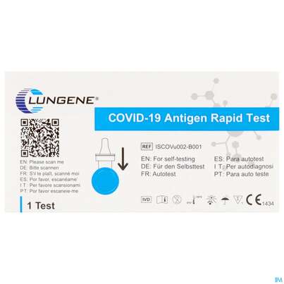 Sie sehen eine Packung Diagnostika U.zubehoer Clungene Covid19 Selbsttest 1st, Produktbild: 01 Diagnostika U.zubehoer Clungene Covid19 Selbsttest 1st, A-Nr.: 5911226 - 01