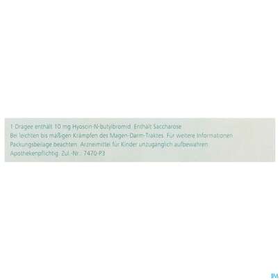 Sie sehen eine Packung Buscopan Drag 10mg Blist 20st, Produktbild: 05 Buscopan Drag 10mg Blist 20st, A-Nr.: 5541019 - 05