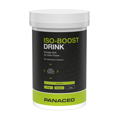 Sie sehen eine Packung PANACEO PLV ISO-BOOST DRINK 400 G, Produktbild: 01 PANACEO PLV ISO-BOOST DRINK 400 G, A-Nr.: 6013162 - 01