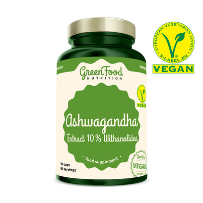 GreenFood Nutrition Ashwagandha Extrakt 10 % Withanolides 90 Kapseln, A-Nr.: 5634784 - 01