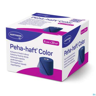 Sie sehen eine Packung Peha-haft Color Latexfrei Blue 20mx 6cm 1st, Produktbild: 03 Peha-haft Color Latexfrei Blue 20mx 6cm 1st, A-Nr.: 3879820 - 03