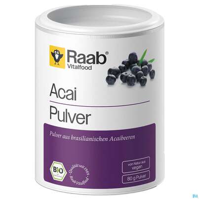 Sie sehen eine Packung Acai Pulver Bio Raab 80g, Produktbild: 02 Acai Pulver Bio Raab 80g, A-Nr.: 5870970 - 02