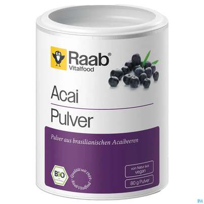 Sie sehen eine Packung Acai Pulver Bio Raab 80g, Produktbild: 04 Acai Pulver Bio Raab 80g, A-Nr.: 5870970 - 04