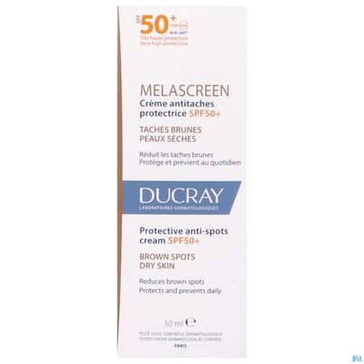 Sie sehen eine Packung Sonnenprodukte Ducray Melascreen Creme Spf 50+ Neu 50ml, Produktbild: 03 Sonnenprodukte Ducray Melascreen Creme Spf 50+ Neu 50ml, A-Nr.: 5712432 - 03
