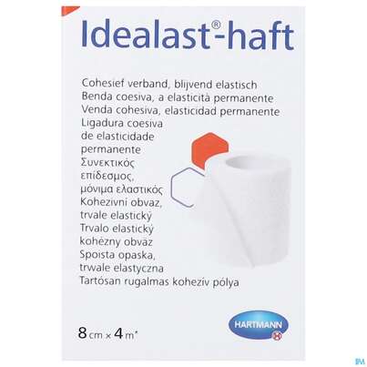 Sie sehen eine Packung Elastische Binden Idealast/haft Kohaesiv Weiss 4mx 8cm 1st, Produktbild: 02 Elastische Binden Idealast/haft Kohaesiv Weiss 4mx 8cm 1st, A-Nr.: 1457517 - 02