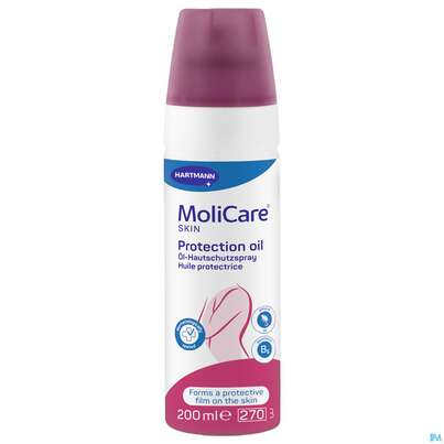 Sie sehen eine Packung Molicare Skin Oel Hautschutzspray 200ml, Produktbild: 02 Molicare Skin Oel Hautschutzspray 200ml, A-Nr.: 4738056 - 02