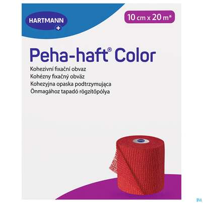 Sie sehen eine Packung Peha-haft Color Latexfrei Red 20mx 10cm 1st, Produktbild: 02 Peha-haft Color Latexfrei Red 20mx 10cm 1st, A-Nr.: 3879814 - 02