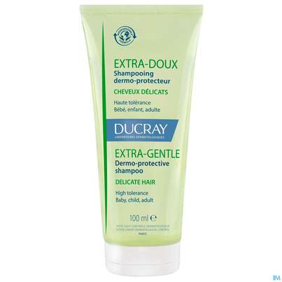 Sie sehen eine Packung Shampoon Ducray Extra Mild 100ml, Produktbild: 01 Shampoon Ducray Extra Mild 100ml, A-Nr.: 5452439 - 01