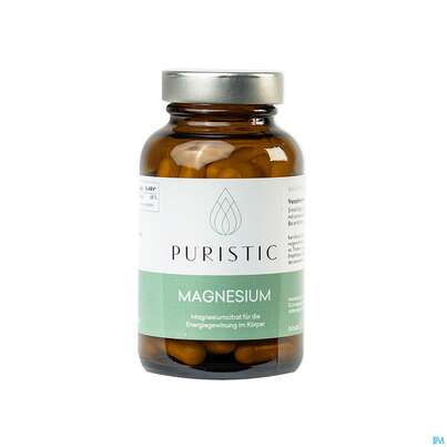 Sie sehen eine Packung Magnesium Kapseln Puristic 60st, Produktbild: 02 Magnesium Kapseln Puristic 60st, A-Nr.: 5862166 - 02