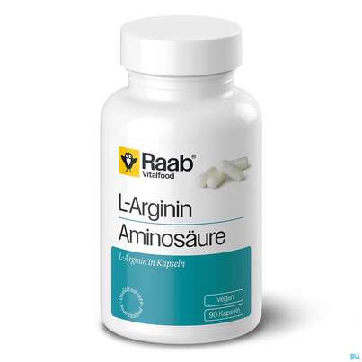 Sie sehen eine Packung L-arginin Kapseln Raab 90st, Produktbild: 01 L-arginin Kapseln Raab 90st, A-Nr.: 5870852 - 01