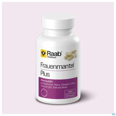 Sie sehen eine Packung Frauenmantel Kapseln Plus Raab 90st, Produktbild: 03 Frauenmantel Kapseln Plus Raab 90st, A-Nr.: 5870651 - 03