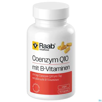Sie sehen eine Packung Coenzym Q10 Kapseln Raab 50st, Produktbild: 02 Coenzym Q10 Kapseln Raab 50st, A-Nr.: 5871099 - 02