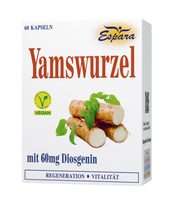 Sie sehen eine Packung Espara Yamswurzel Kapseln, Produktbild: 01 Espara Yamswurzel Kapseln, A-Nr.: 1862206 - 01