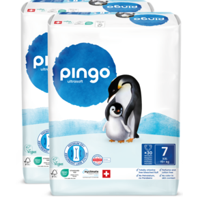 Bio Windeln Nr.7 XXL Jumbo 15+ Kg Pinguin – Pingo Swiss, A-Nr.: 6027307 - 01