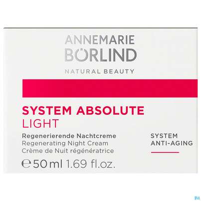 Sie sehen eine Packung Boerlind Anti/aging/system Absolute Regenierende Nachtcreme Light 847 50ml, Produktbild: 01 Boerlind Anti/aging/system Absolute Regenierende Nachtcreme Light 847 50ml, A-Nr.: 4175707 - 01
