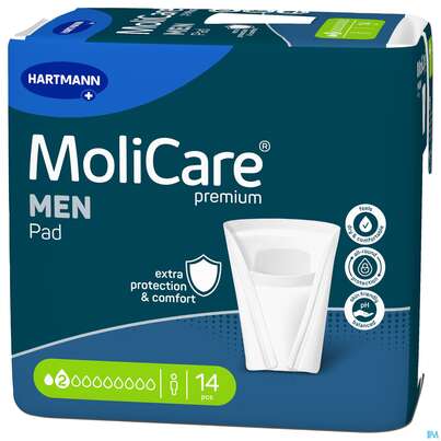 Inkontinenz Molicare Premium/men Pad Tropfen 2 14st, A-Nr.: 4918723 - 02