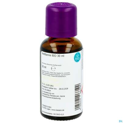 Sie sehen eine Packung Aetherische Oele Taoasis Bio Weisstanne 30ml, Produktbild: 02 Aetherische Oele Taoasis Bio Weisstanne 30ml, A-Nr.: 4052904 - 02