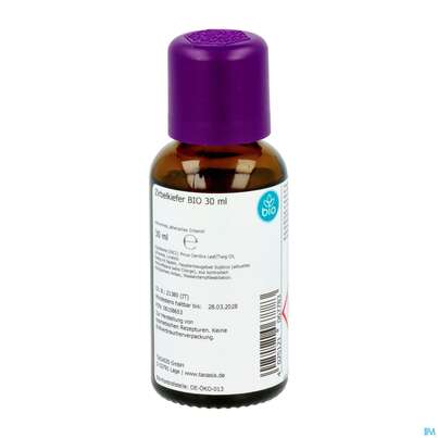 Sie sehen eine Packung Aetherische Oele Taoasis Bio Zirbelkiefer 30ml, Produktbild: 01 Aetherische Oele Taoasis Bio Zirbelkiefer 30ml, A-Nr.: 4158471 - 01