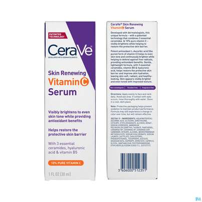 Sie sehen eine Packung Cerave Skin Renewing Vitamin C Serum 30ml, Produktbild: 03 Cerave Skin Renewing Vitamin C Serum 30ml, A-Nr.: 5985710 - 03