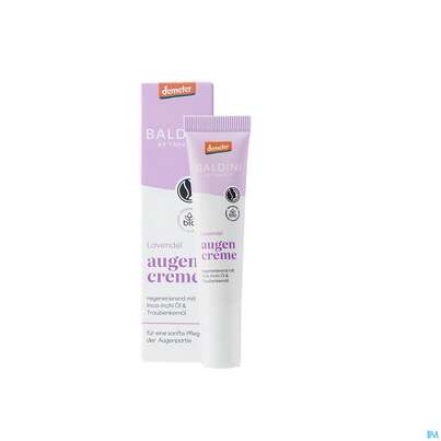 Sie sehen eine Packung Taoasis Baldini Augencreme Demeter Lavendel 15ml, Produktbild: 01 Taoasis Baldini Augencreme Demeter Lavendel 15ml, A-Nr.: 5998233 - 01