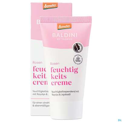 Sie sehen eine Packung Taoasis Baldini Rosen Feuchtigkeitscreme Demeter 50ml, Produktbild: 01 Taoasis Baldini Rosen Feuchtigkeitscreme Demeter 50ml, A-Nr.: 5995967 - 01