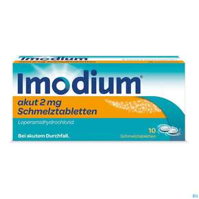 Imodium Akut Schmelztabl 2mg 10st, A-Nr.: 3769221 - 01